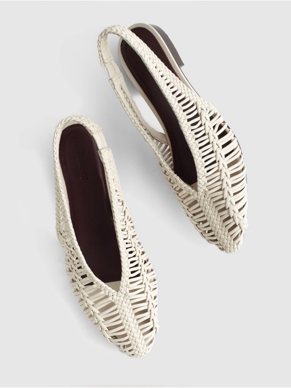 The Harpor Slingback Flat | Madewell l Slingback Flats in Off-White